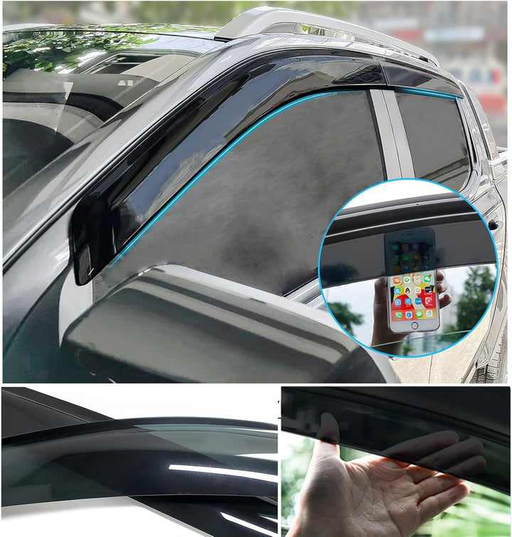 JHCHAN Windabweiser Regenabweiser Schwarz für Ford Ranger 2012-2022 Wildtrak T6 T7 T8 XL XLT Limited