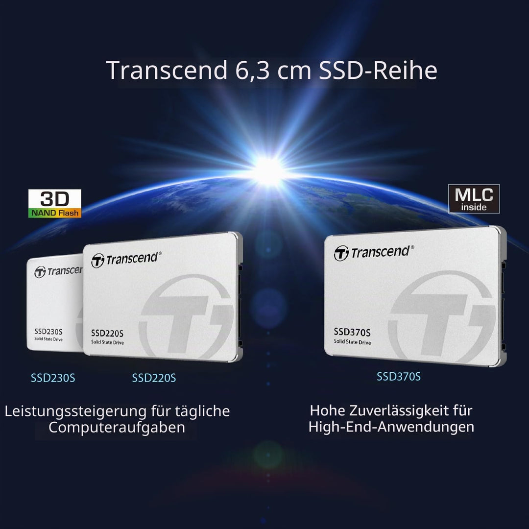 Transcend 128GB SATA III 6Gb/s interne 2.5” SSD (HDD) für Aufrüstung von Desktop-PCs, Laptops, Noteb
