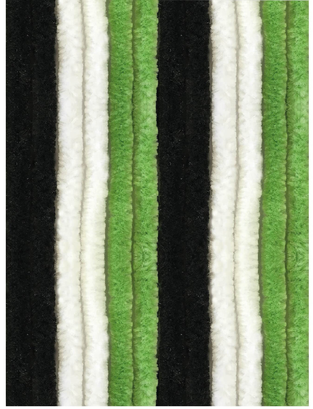 Arsvita Flauschvorhang 160x200 cm in Unistreifen schwarz - grün - weiss, Perfekter Insekten- und Sic