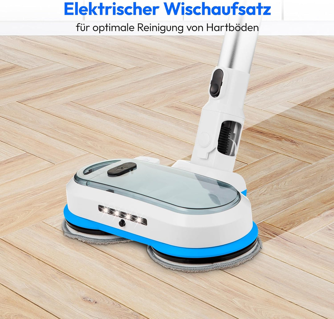 MEDION P400 W+ Akku-Stielstaubsauger mit Wischfunktion (elektrischer Wischaufsatz, kabellos, beutell