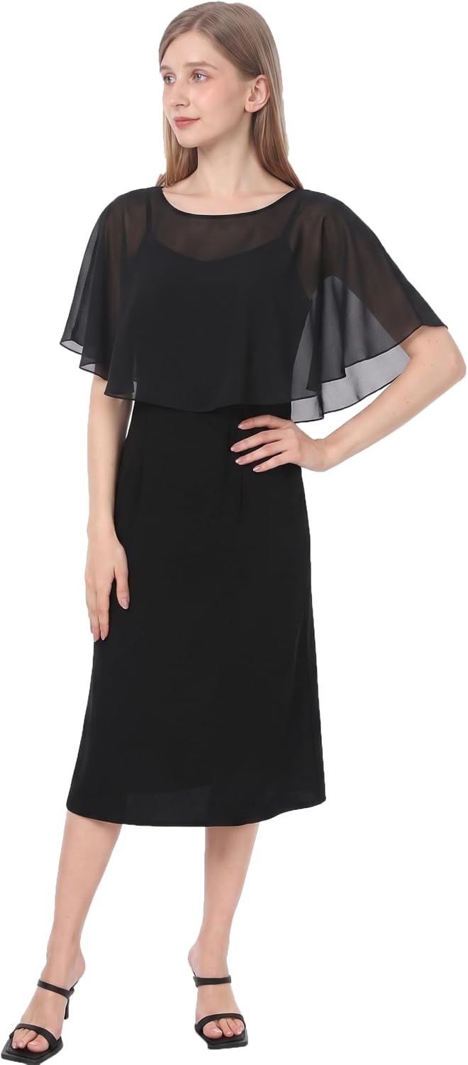 Baoqiya Umhängeschal für Damen, Schal und Wickeltuch, weicher Chiffon-Umhang für Hochzeit, Party, Ab