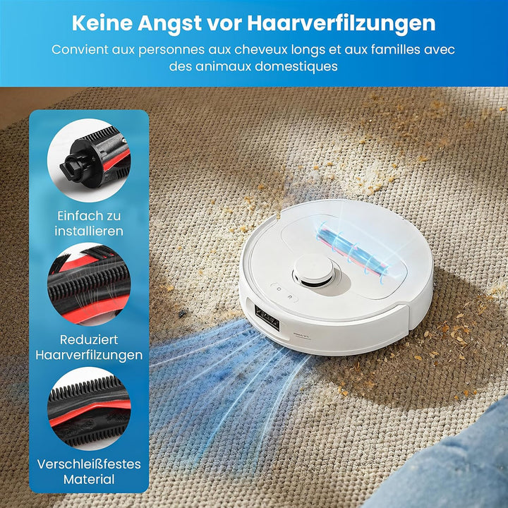 Zubehör für Roborock QV 35A / QV 35S Saugroboter, Ersatzteil mit 4 Staubbeutel 4 Seitenbürsten 4 Fil