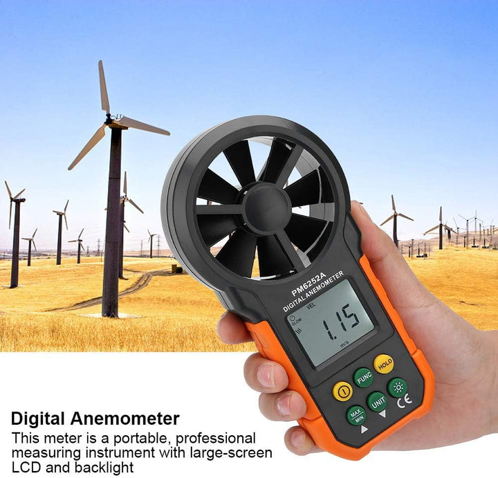 Digital Windmesser PM6252A Anemometer Luftvolumen Messanemometer mit LCD Display für Windsurf Drache