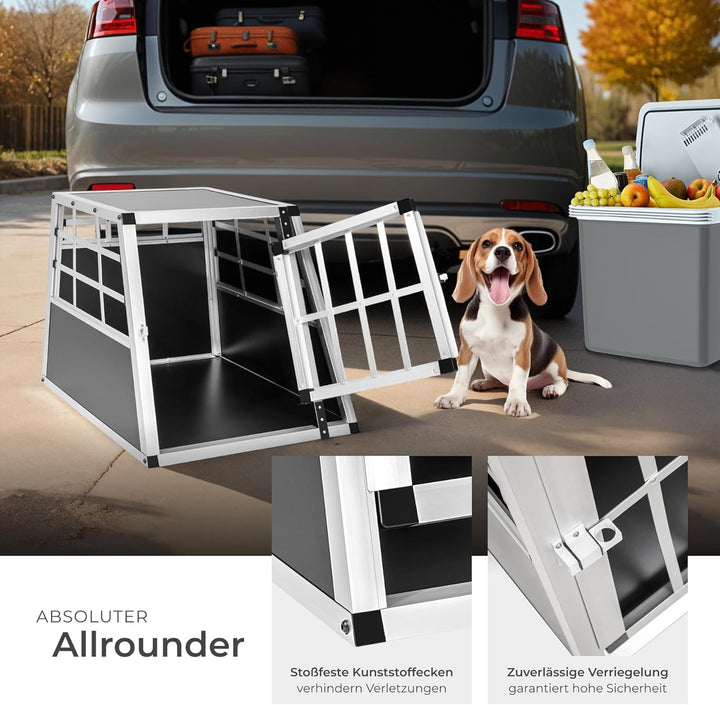 tectake® Alu Hundetransportbox -Diverse Grössen- (Single klein)