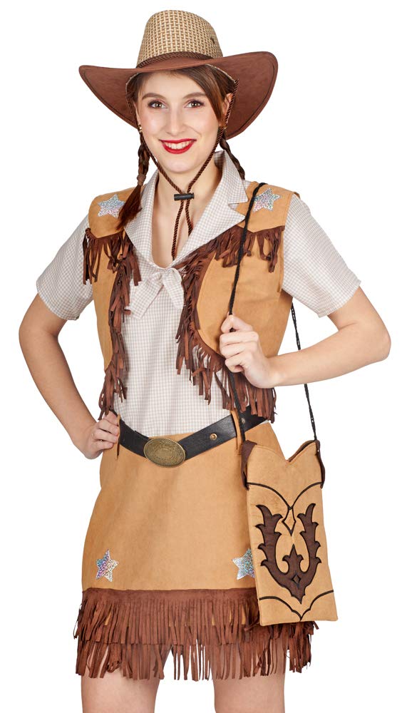 Andrea Moden - Kostüm Cowgirl, Kleid, Gürtel und Weste, Cowboy, Wilder Westen, Mottoparty, Karneval
