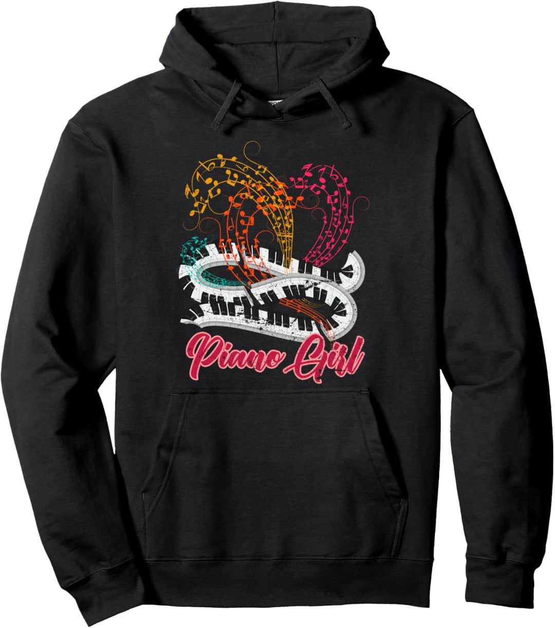 Klavier Mädchen Musiker Klavierspieler Hobby Pianist Piano Pullover Hoodie