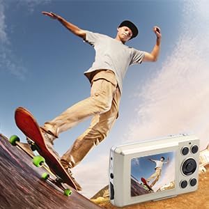 Digitalkamera, FHD 720P Digitalkamera für Kinder, Videokamera, 16-facher Digitalzoom, kompakte Punkt
