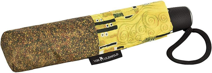 VON LILIENFELD Regenschirm Taschenschirm Gustav Klimt Der Kuss Windfest Auf-Zu-Automatik Stabil Komp
