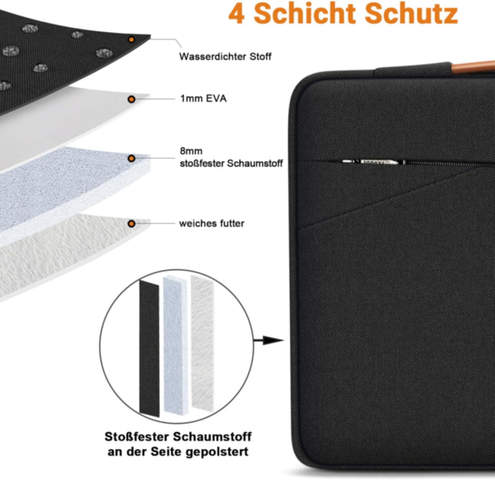 TECOOL 14 Zoll Laptop Tasche Hülle Laptoptasche für 14 Zoll Lenovo HP Dell Acer Asus Notebook Chrome