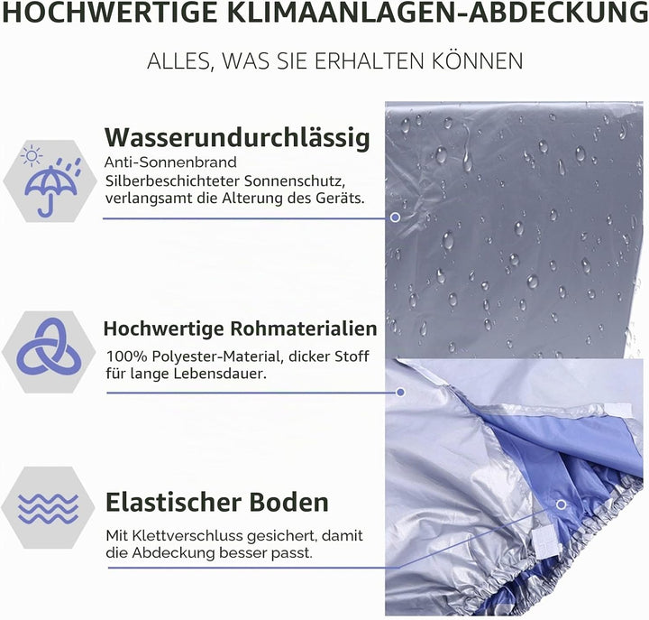 Klimaanlage Abdeckung Aussengerät 86x32x56cm, Wasserdichte Hülle für Klimaanlage Split Klimaanlage,