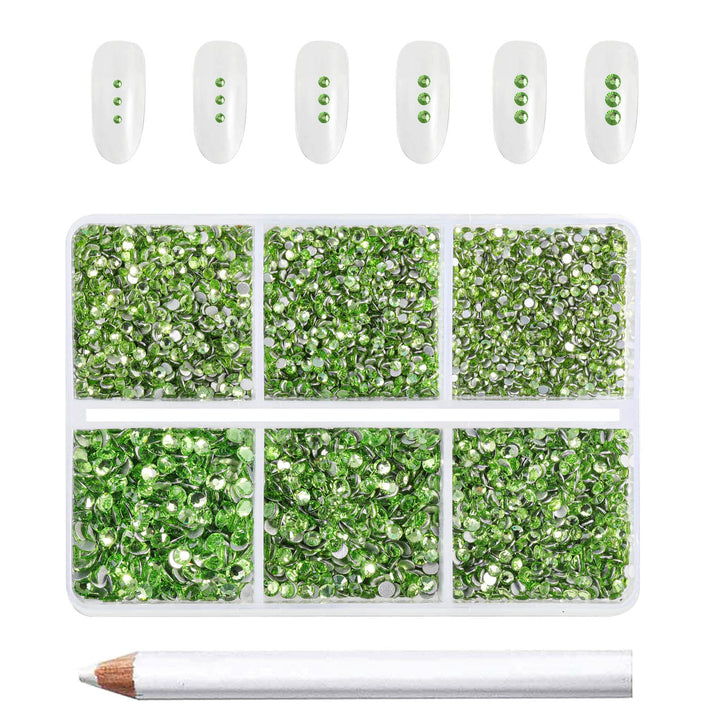 Beadsland 7200pcs Flatback Strasssteine, klar Strasssteine Nagel Edelsteine Runde Kristall Strassste