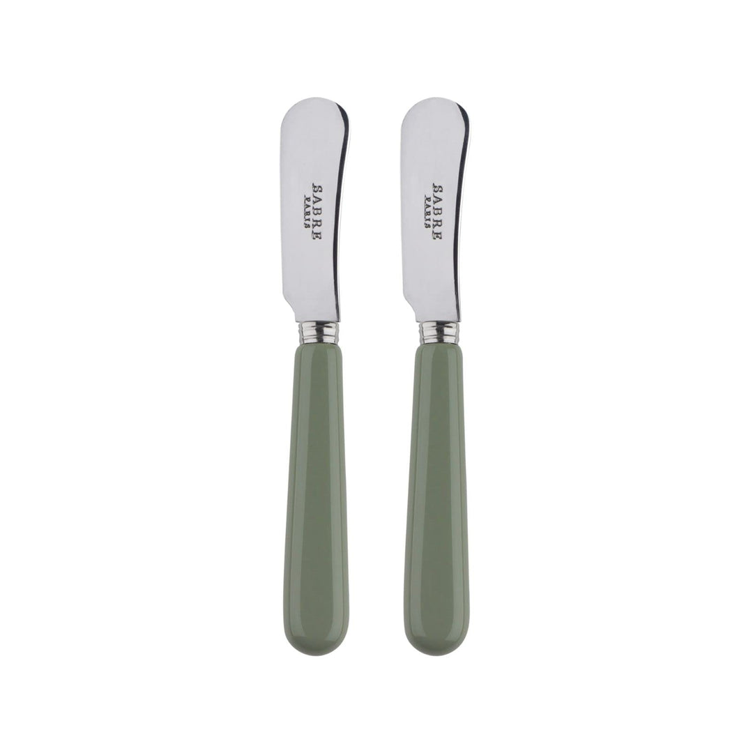 SABRE PARIS - 2er Buttermesser 14 cm - Pop - Ideal Für Butter, Aufstrich - Edelstahl &amp; Acryl - Spülm