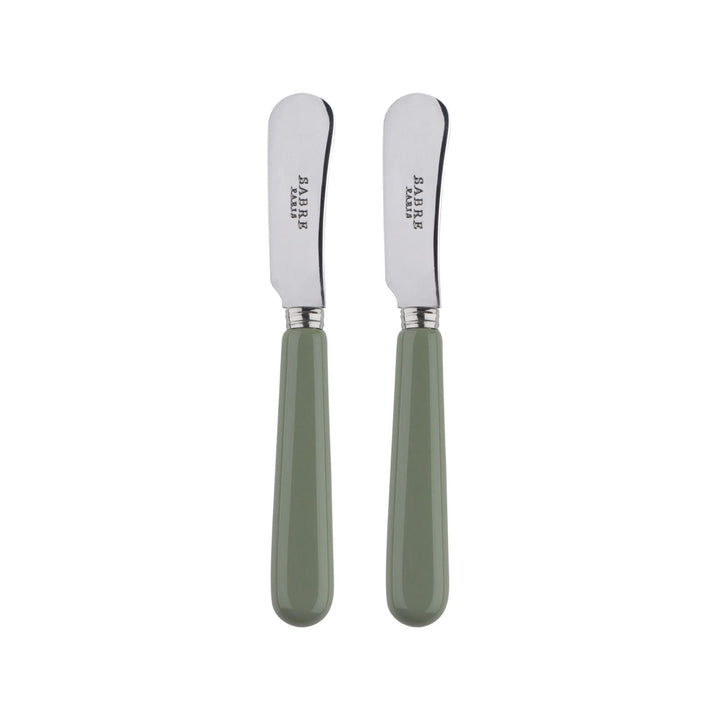 SABRE PARIS - 2er Buttermesser 14 cm - Pop - Ideal Für Butter, Aufstrich - Edelstahl &amp; Acryl - Spülm