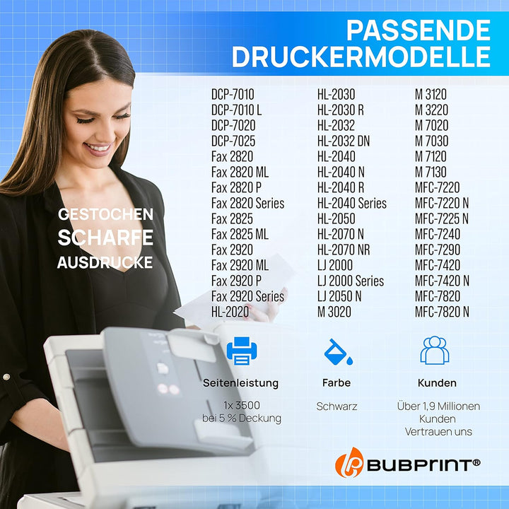 Bubprint Toner kompatibel als Ersatz für Brother TN-2000 für DCP-7010 DCP-7010L DCP-7025 HL-2020 HL-