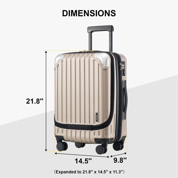 LEVEL8 Koffer Trolleys Leicht ABS+ PC Handgepäck Hartschalen-Koffer Trolley Rollkoffer Reisekoffer E