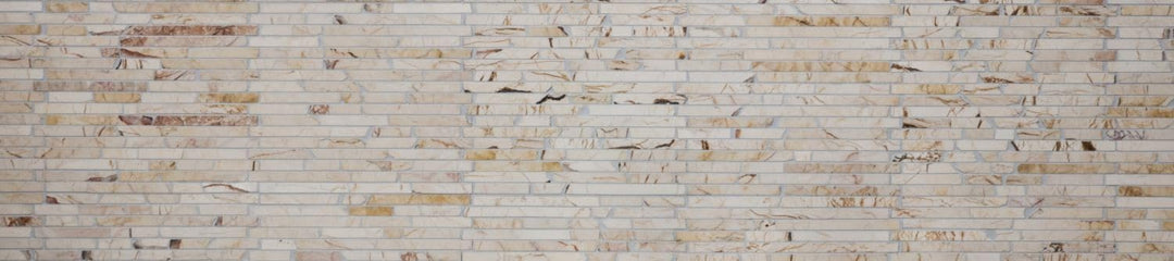 Mosaik Brick golden cream poliert mit Struktur Marmor Naturstein Küche, Mosaikstein Format: 25-105x1