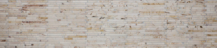 Mosaik Brick golden cream poliert mit Struktur Marmor Naturstein Küche, Mosaikstein Format: 25-105x1