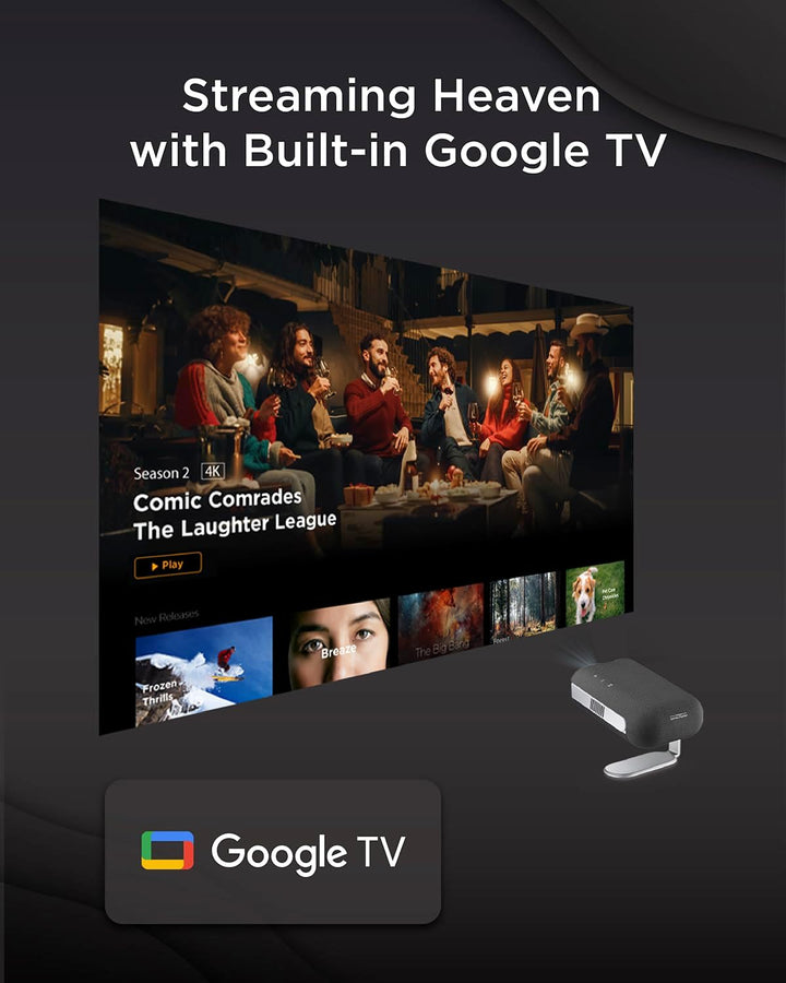 ViewSonic M1 Max Tragbarer Smart LED Beamer, Full HD 1080p, Google TV, 360° Projektion, 200 ANSI Lum
