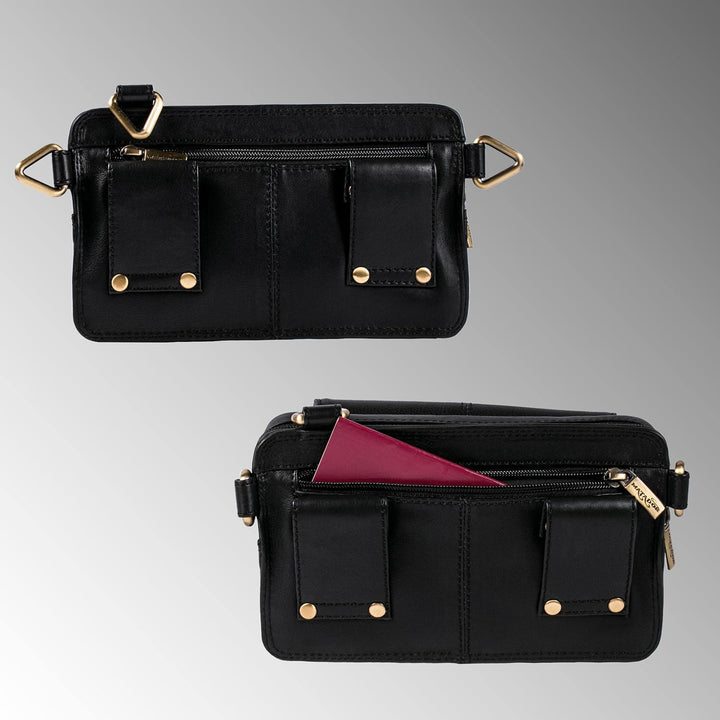 MATADOR (3 in 1 Tasche „Kairo“ – hochwertige Handy Bauchtasche Leder Herren – Umhängetasche Damen mi