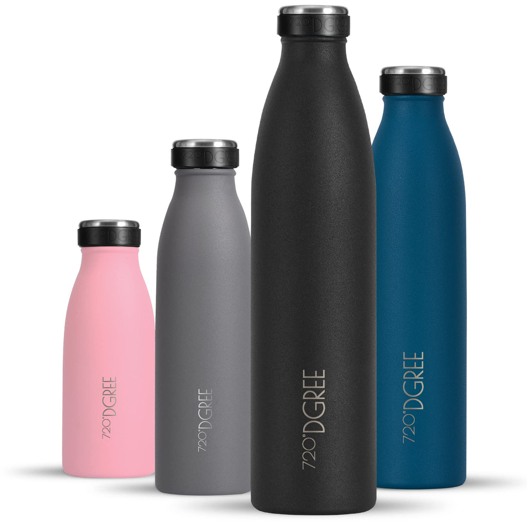 720°DGREE Edelstahl Trinkflasche “milkyBottle” - 350ml, 500ml, 750ml, 1L - BPA-Frei, Auslaufsicher,