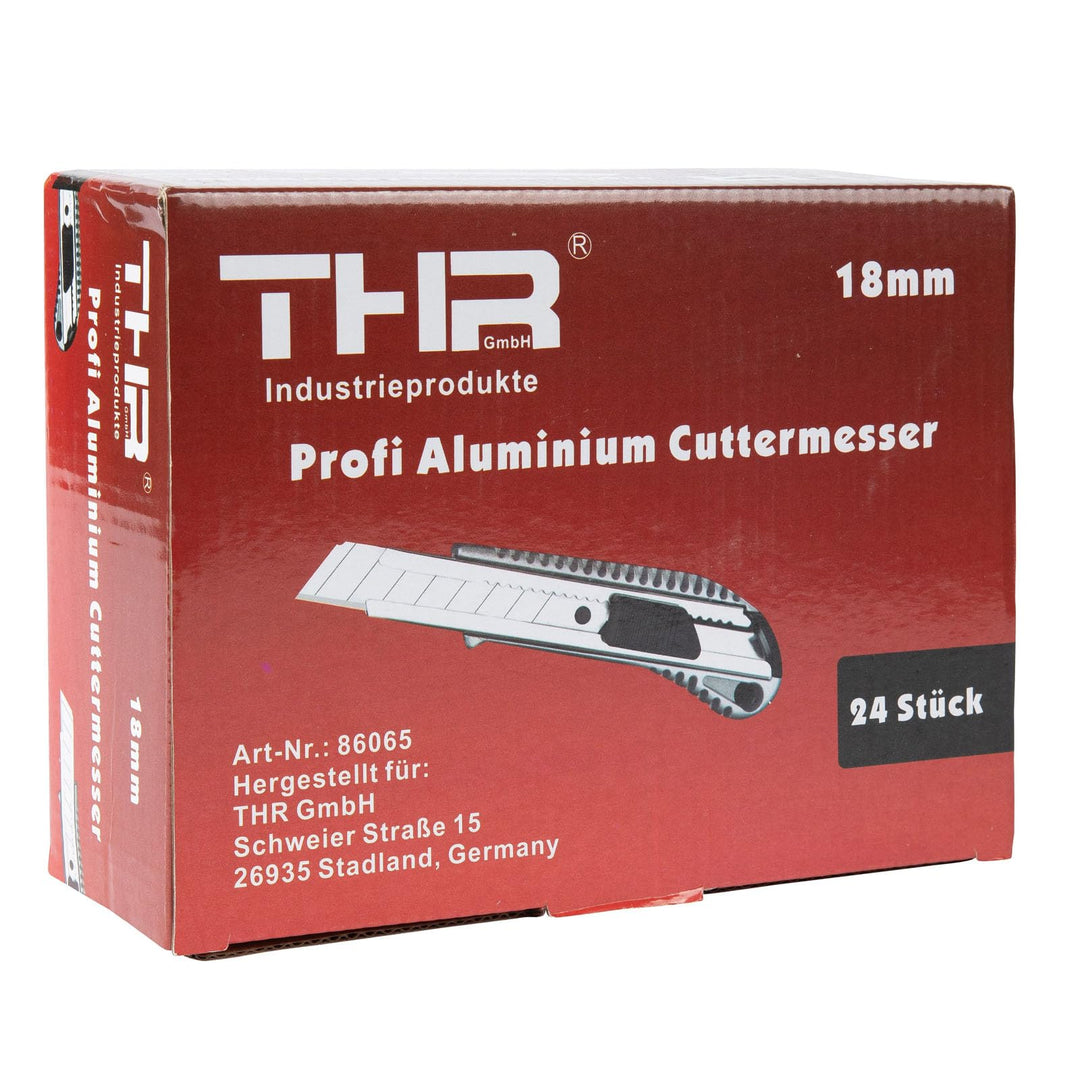 24 Stück THR Profi Alu Cuttermesser Teppichmesser Cutter für 18mm Abbrechklingen