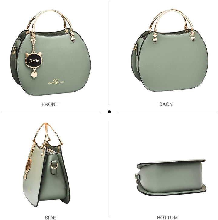 NICOLE & DORIS Runde Umhängetasche Damen Handtasche Klein Tasche Mode Crossbody Bag Damen PU Leder H