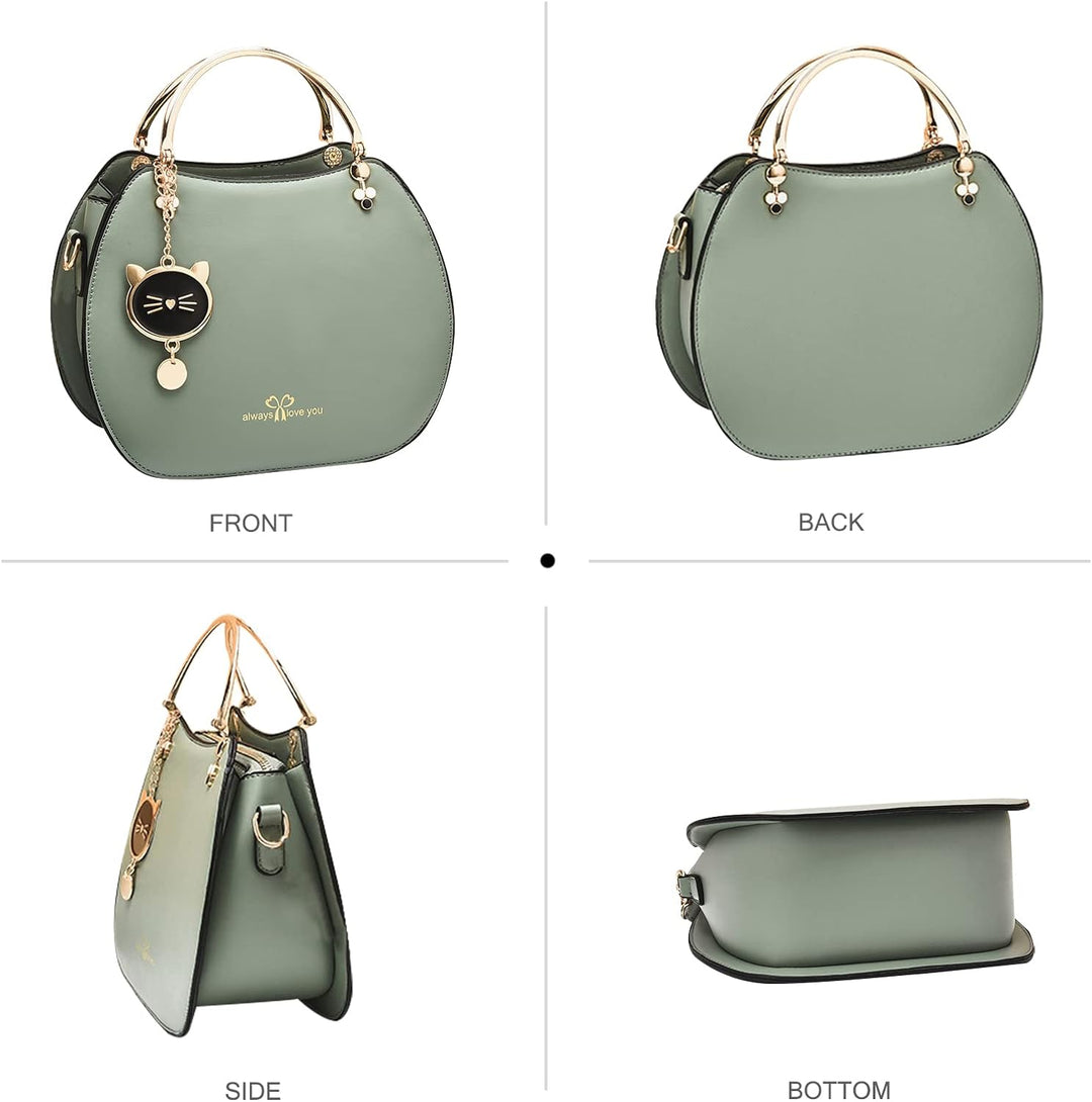 NICOLE & DORIS Runde Umhängetasche Damen Handtasche Klein Tasche Mode Crossbody Bag Damen PU Leder H