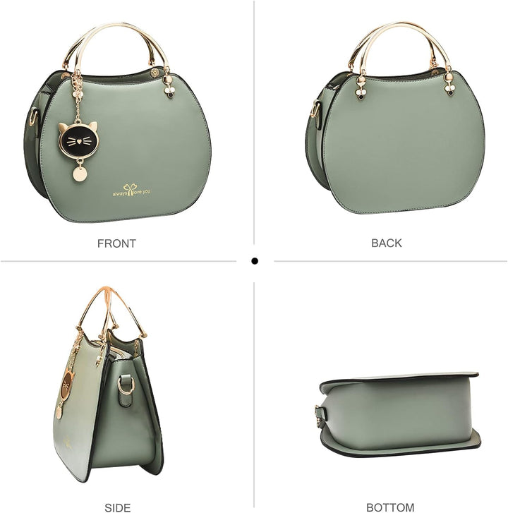 NICOLE & DORIS Runde Umhängetasche Damen Handtasche Klein Tasche Mode Crossbody Bag Damen PU Leder H
