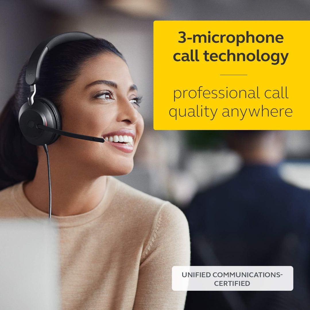 Jabra Evolve2 40 SE Kabelgebundenes Mono-Headset mit Geräuschunterdrückung – verfügt über 3-Mikrofon