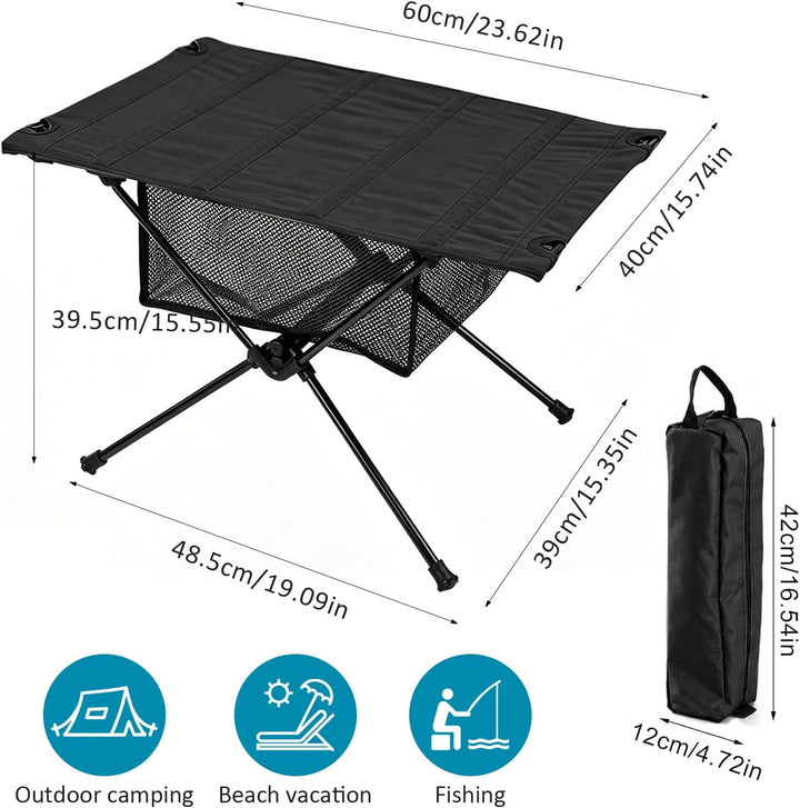 Campingtisch Faltbar, Aluminium Klapptisch Camping Tisch mit Tragetasche, Ultraleicht Tragbar Pickni