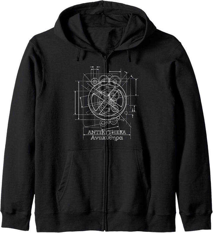 Antikythera Mechanismus Zeichnung Kapuzenjacke