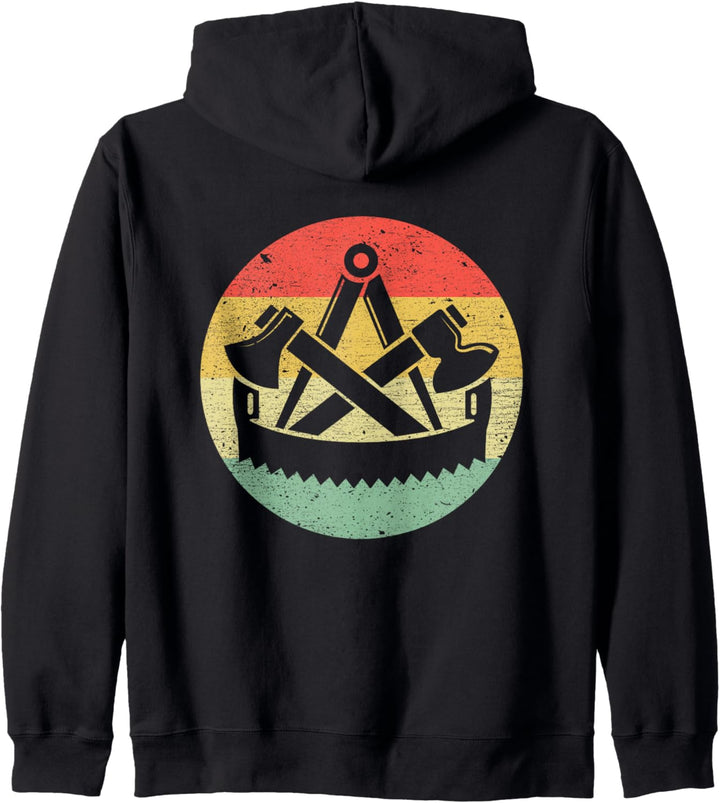 Vintage Zimmermann Zimmerer Zunftwappen Zunftzeichen Kapuzenjacke