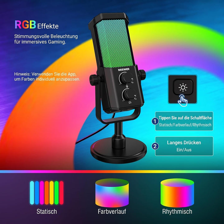 NEEWER UM01 USB Mikrofon mit AI Rauschunterdrückung, Plug &amp; Play Kondensatormikrofon mit Nierenchara
