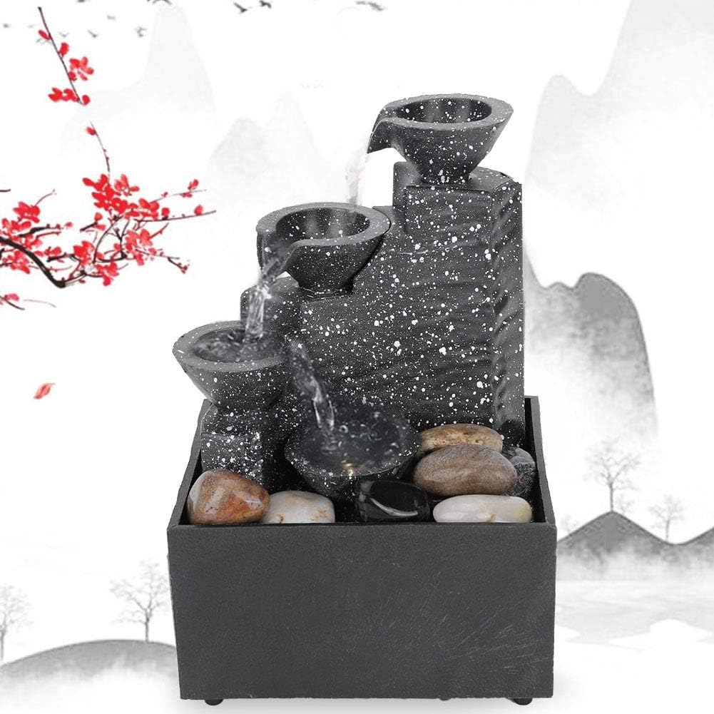 Tischbrunnen-Dekorationen, USB-Desktop-Wasserbrunnen-Ornament, Kunsthandwerk mit Unregelmässigen Ste