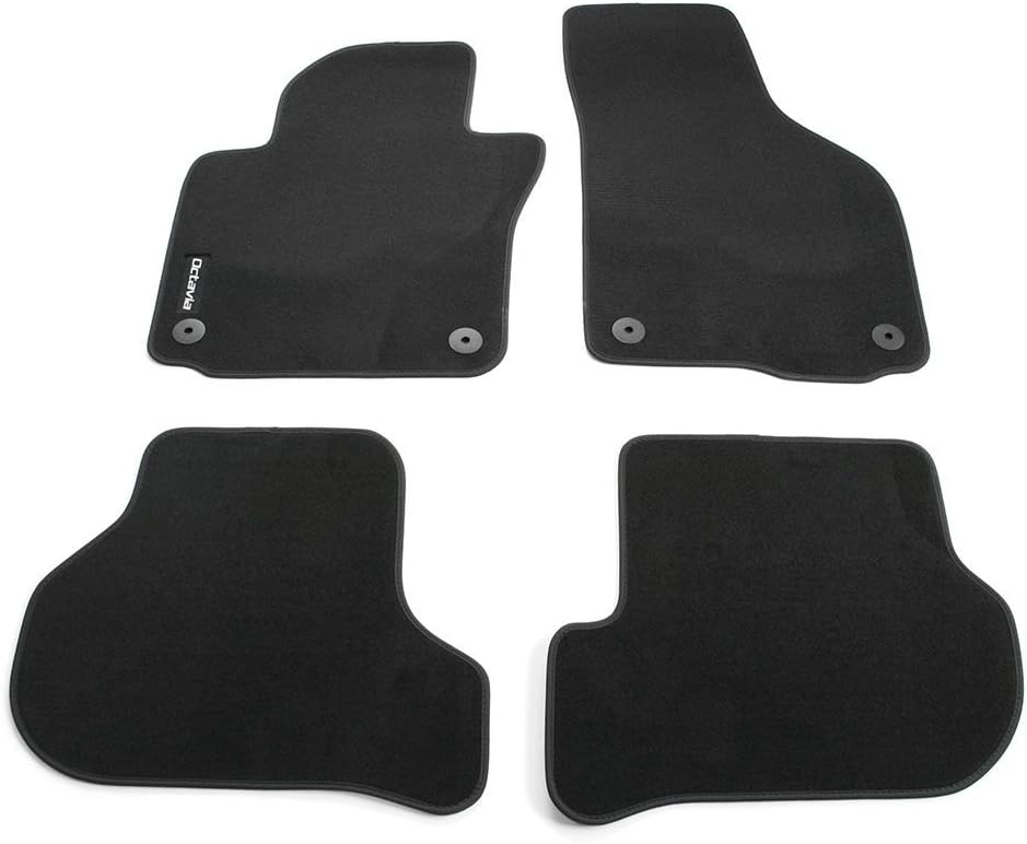 Skoda 1Z1061270 Prestige Textil Fussmatten 4X Stoffmatten Premium schwarz mit Octavia Schriftzug