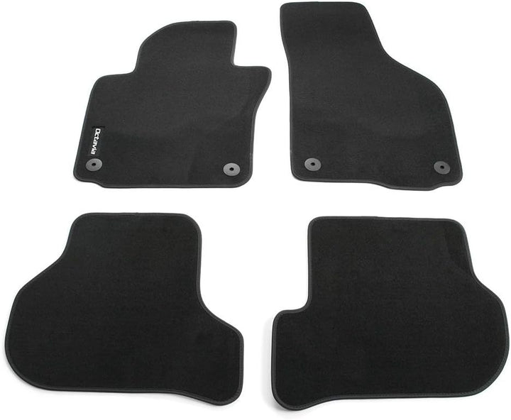 Skoda 1Z1061270 Prestige Textil Fussmatten 4X Stoffmatten Premium schwarz mit Octavia Schriftzug