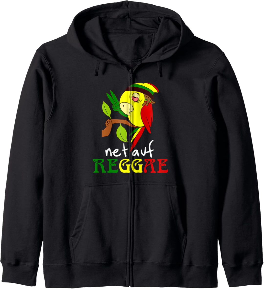 Papagei Net AUF REGGAE gechillter Rastafari Papagei Reggae Kapuzenjacke