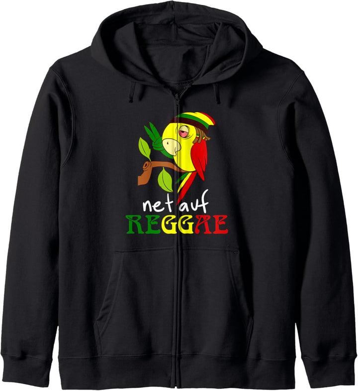 Papagei Net AUF REGGAE gechillter Rastafari Papagei Reggae Kapuzenjacke