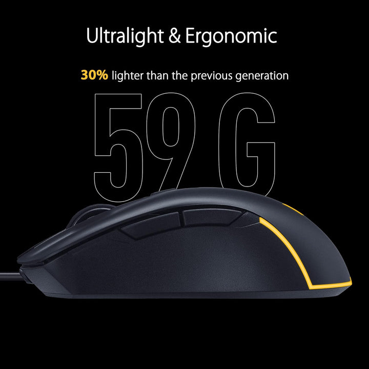 ASUS TUF Gaming M3 GEN II – kabelgebundene Gaming-Maus, Ultraleicht, 59 g, Sensor 8000 DPI, langlebi