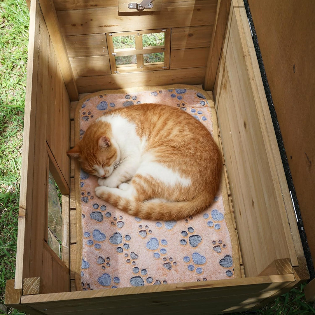 Holz-Katzenhaus für den Aussenbereich mit wasserdichtem Asphaltdach, geeignet für Welpen und kleine