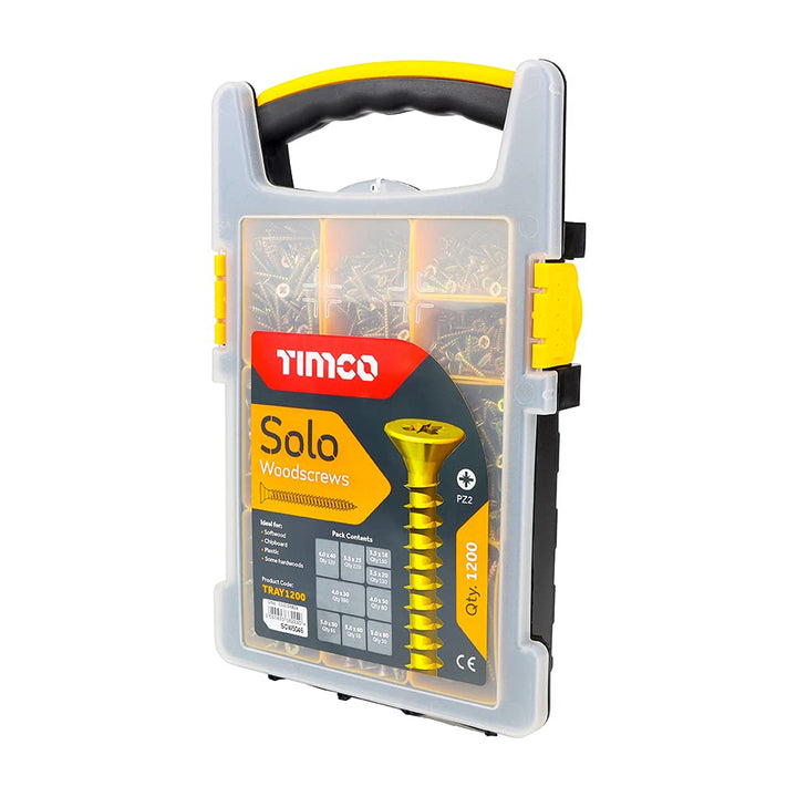 TIMCO Solo Woodscrews Holzschrauben, Senkkopf, 1200 Stück, goldfarben