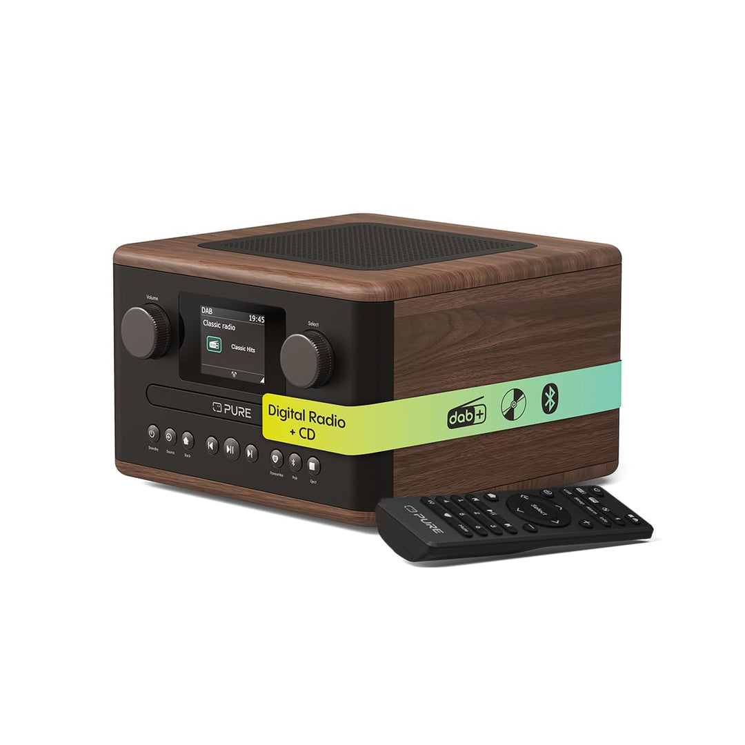 Pure Classic C-D4 – DAB+ & UKW Radio mit CD-Player, Netzbetrieb, Bluetooth 5.3, USB & AUX, Farbdispl