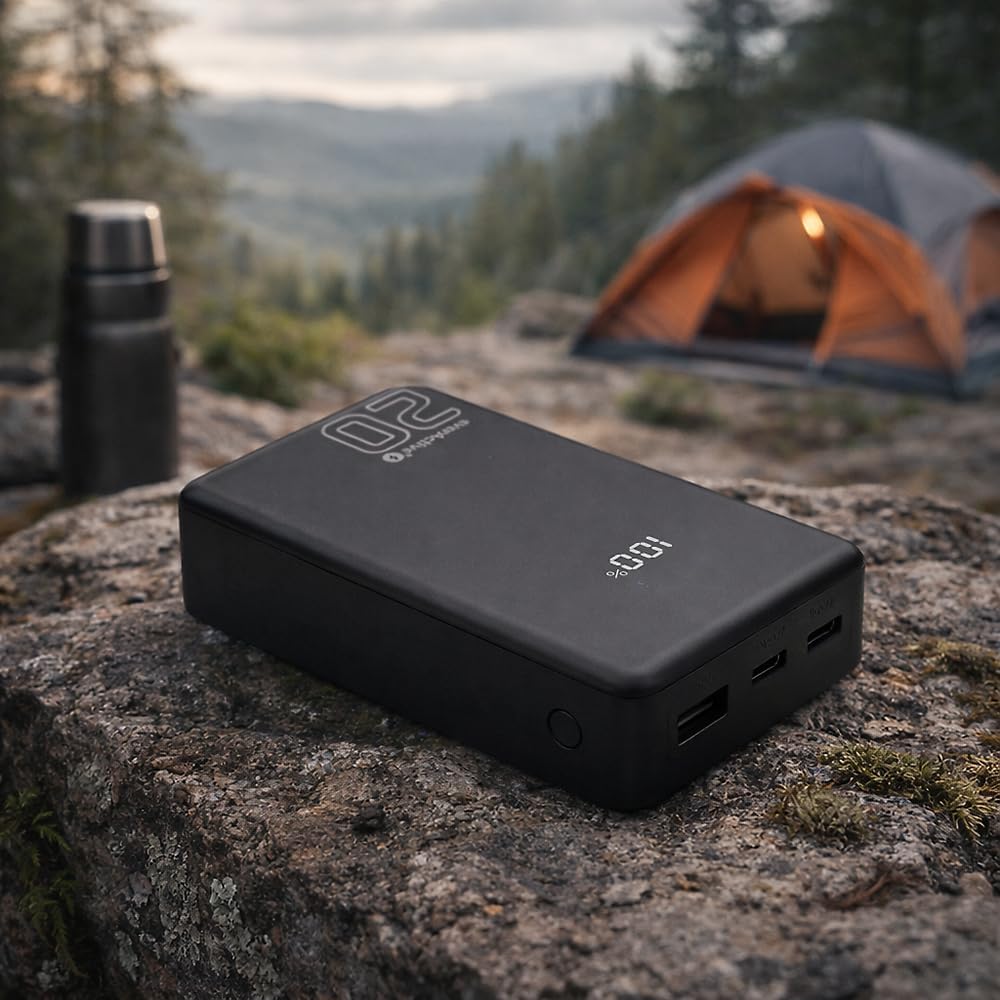 everActive Powerbank 20000mAh 20W USB C PD PPS QC4+ – Energy Bank EB-22QB – Externer Akku mit LCD Di