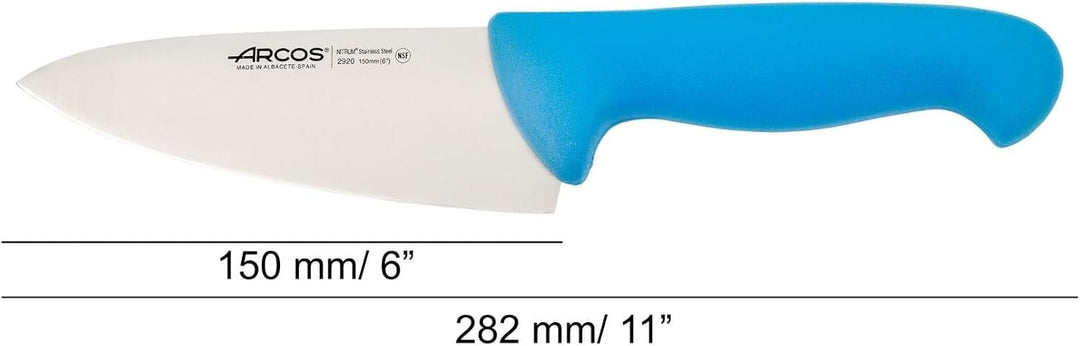 Arcos Kochmesser aus Nitrum Edelstahl 15 cm - Griff aus Polypropylen, Ideal für Köche - Blau, Serie