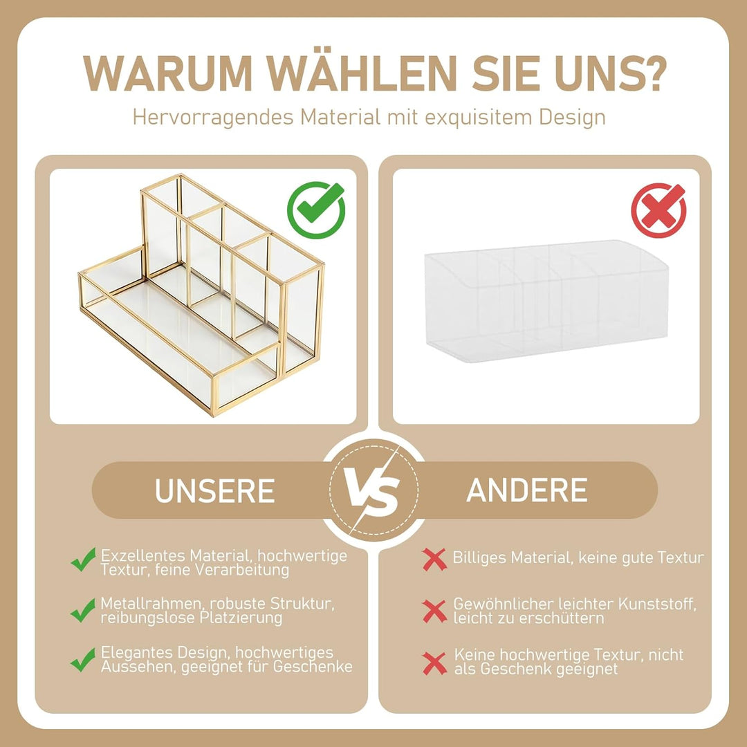 HARLIANGXY Make up Kosmetik Organizer, Make up Pinselhalter Glas, Beauty Organizer, Kosmetikpinsel B