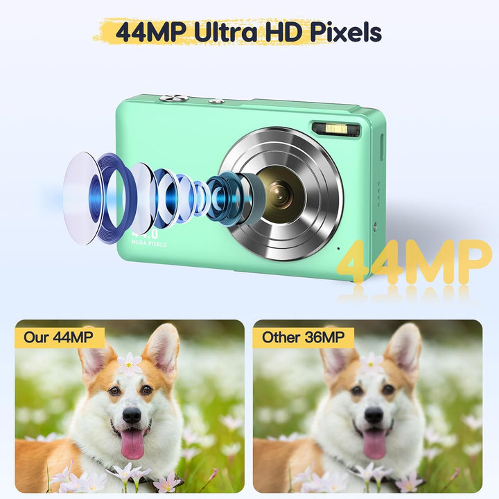 Digitalkamera 44MP Fotokamera FHD 1080P Fotoapparat mit 32G Karte 16X Digitalzoom Digital Kamera mit