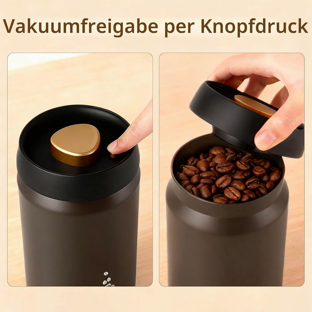 Kaffeebohnen Behälter (1,2L), Kaffeedose Luftdicht, kaffeedose, 316 Edelstahl Material, geeignet Für