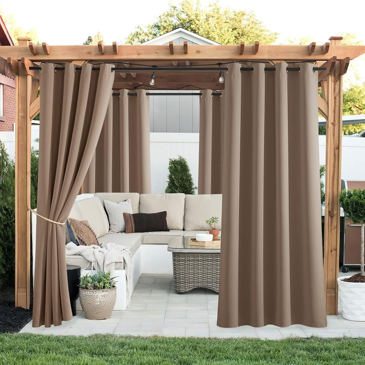 PONY DANCE Terrasse Vorhänge Blickdicht 2 Stücke Outdoor Gardinen mit Ösen Sichtschutz & Sonnenschut