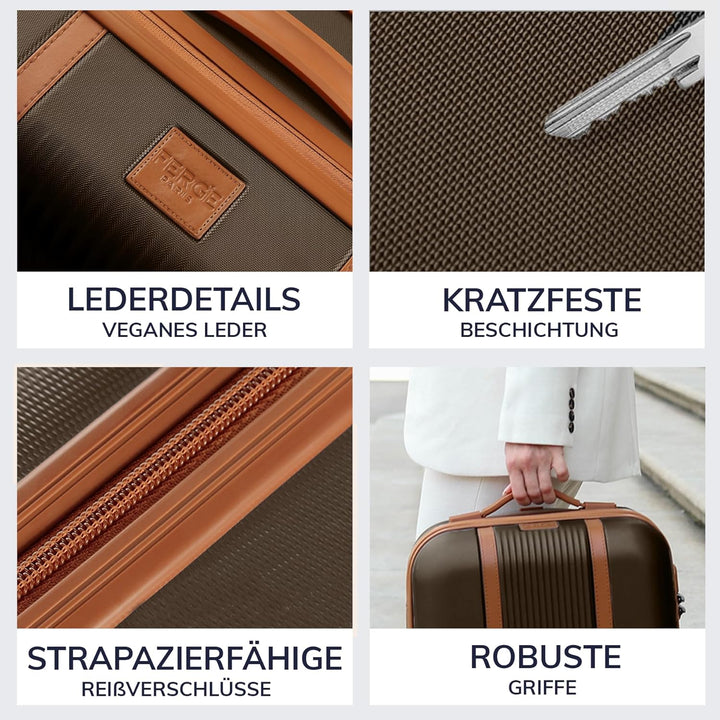 FERGÉ Handgepäck-Koffer Hartschale Milano Bordgepäck Rollkoffer 55 cm Reisekoffer Kabinen-Trolley 4