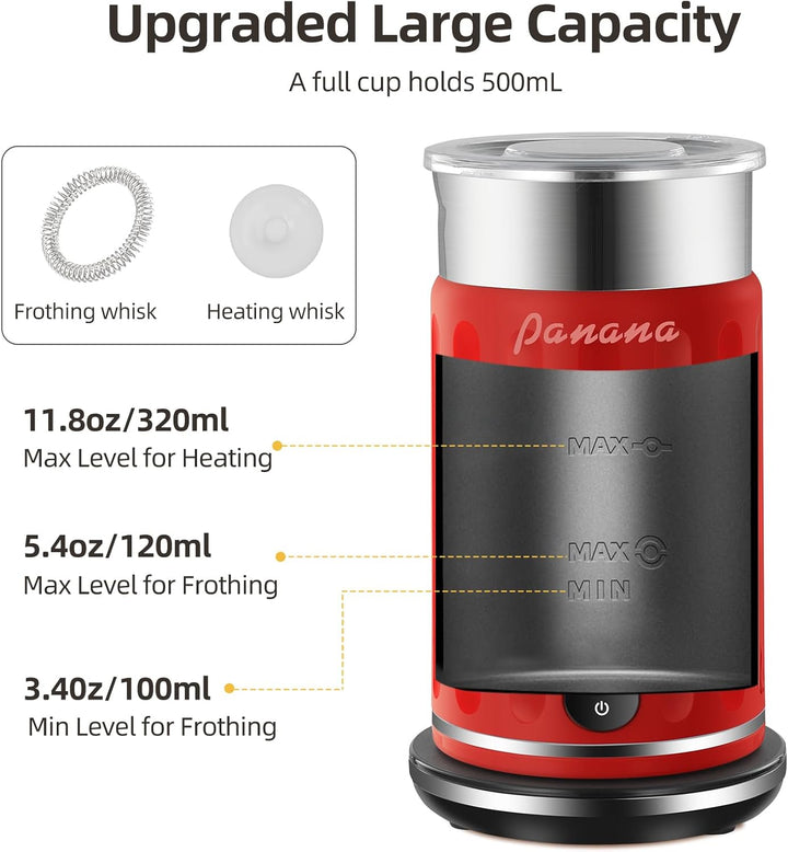 Elektrische Milchaufschäumer, Milchdämpfer mit einem Fassungsvermögen von 320 ml, 4 in 1 - Automatis